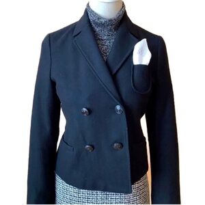 JOE FRESH Black Double Breasted Wool Blazer Size XS